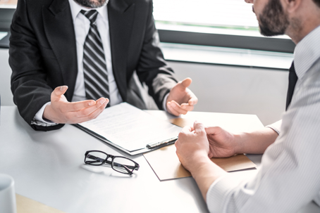 a client meeting with their attorney